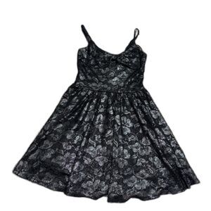 American Rag Shimmery Black Lace Mini Dress Size Large